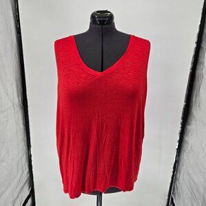 6025-1 Style & Co Red V-neck flowy tank top Size 18/20 2X